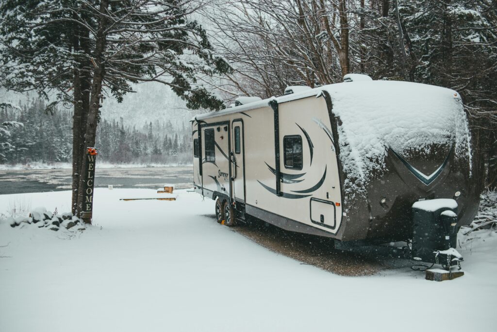 Caravan in winter